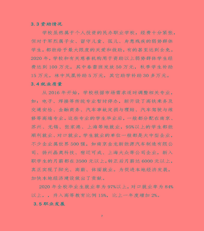 泗陽(yáng)霞飛中等專業(yè)學(xué)校中等職業(yè)教育質(zhì)量年度報(bào)告（2020）