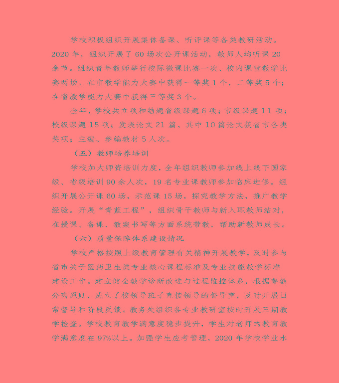 江蘇省宿遷衛(wèi)生中等專業(yè)學(xué)校中等職業(yè)教育質(zhì)量年度報告（2020）
