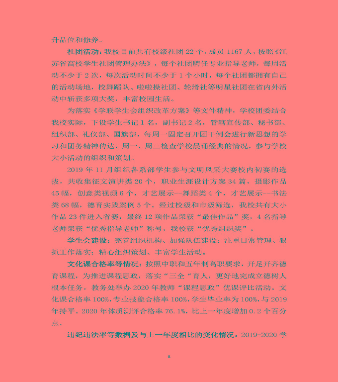 宿遷高等師范學(xué)校中等職業(yè)教育質(zhì)量年度報(bào)告（2020）