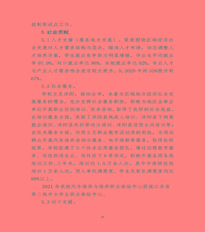 江蘇省沭陽(yáng)中等專業(yè)學(xué)校教育中等職業(yè)教育質(zhì)量年度報(bào)告（2022）