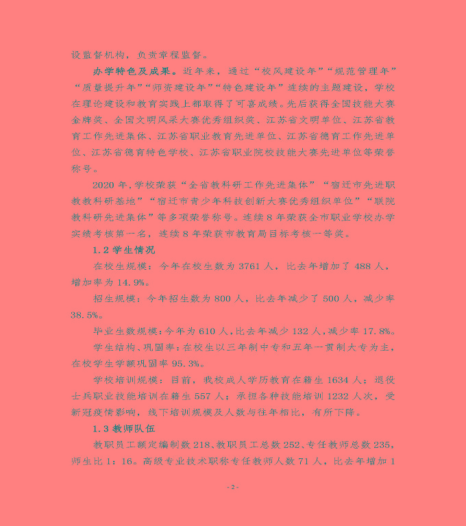 江蘇省宿遷經(jīng)貿(mào)高等職業(yè)技術(shù)學(xué)校中等職業(yè)教育質(zhì)量年度報(bào)告（2022）