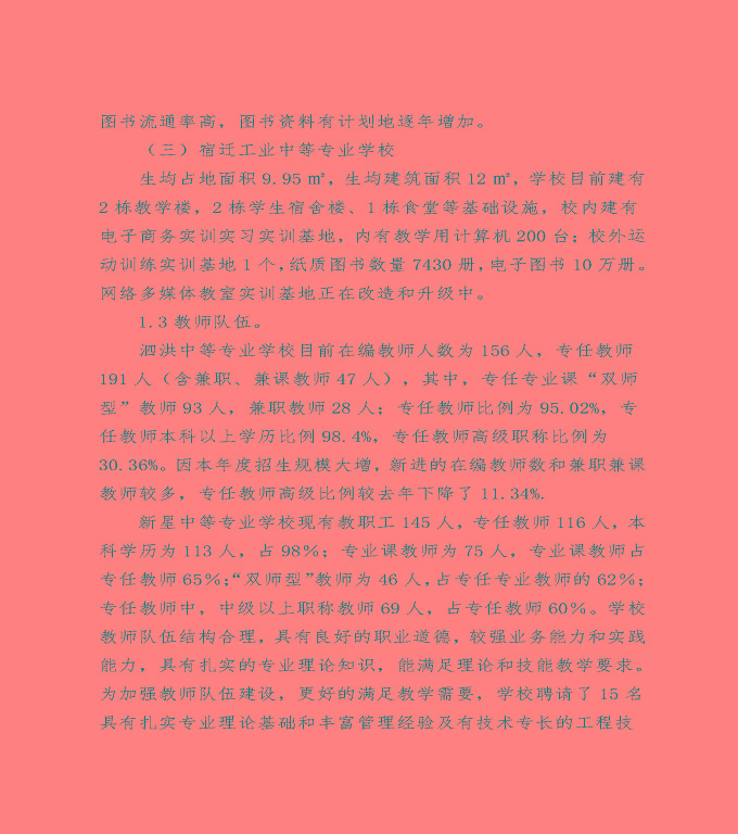 泗洪縣中等職業(yè)教育質(zhì)量年度報(bào)告（2022）