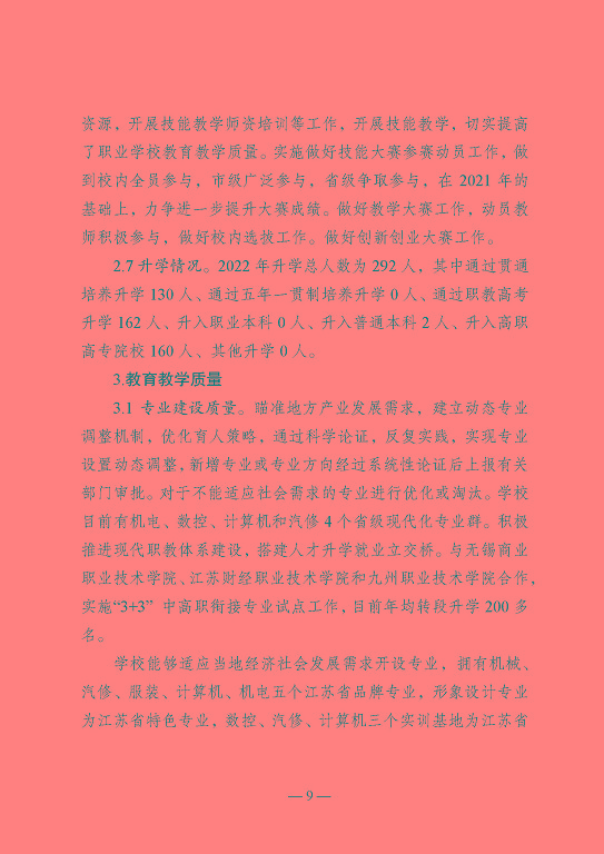 江蘇省沭陽中等專業(yè)學校教育中等職業(yè)教育質(zhì)量年度報告（2023）