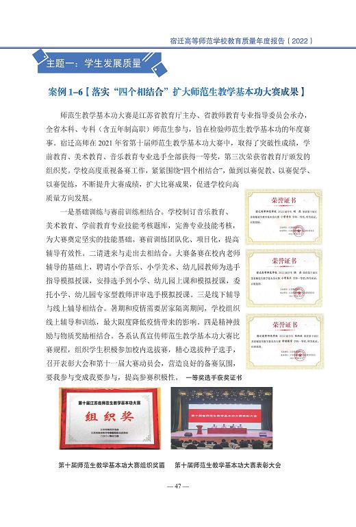 宿遷高等師范學校中等職業(yè)教育質量年度報告(2023)