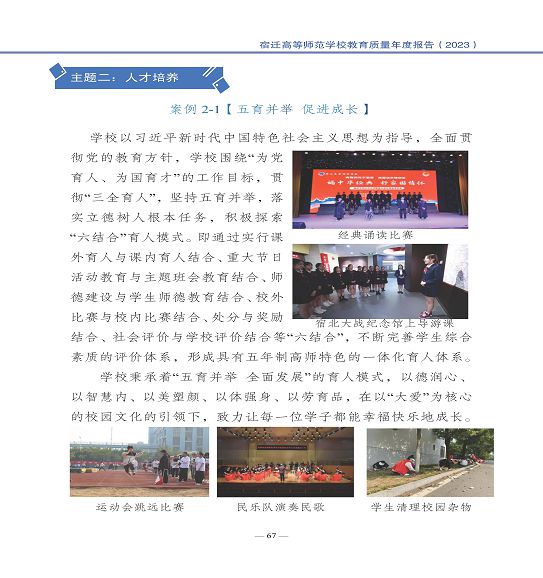 宿遷高等師范學(xué)校質(zhì)量報(bào)告（2023 年度）