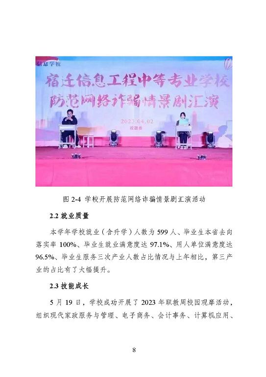 宿遷信息工程中等專業(yè)學(xué)校質(zhì)量報告（2023年度）
