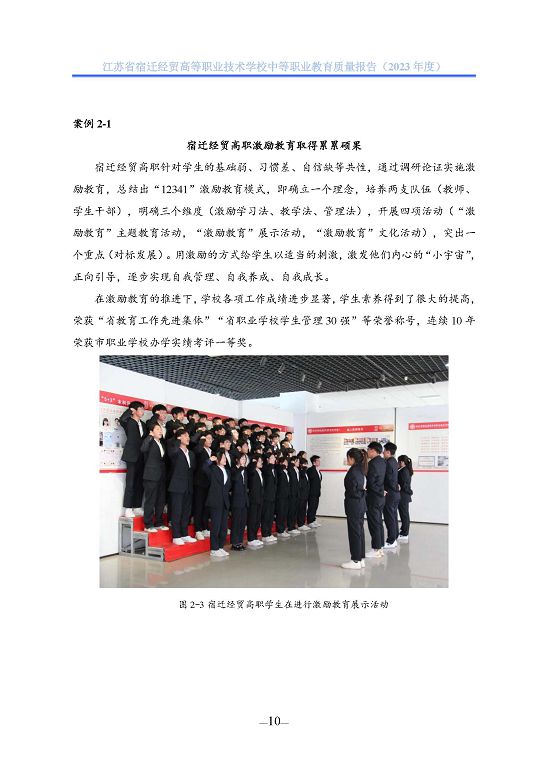 江蘇省宿遷經(jīng)貿(mào)高等職業(yè)技術學校質(zhì)量年報（2023年度）