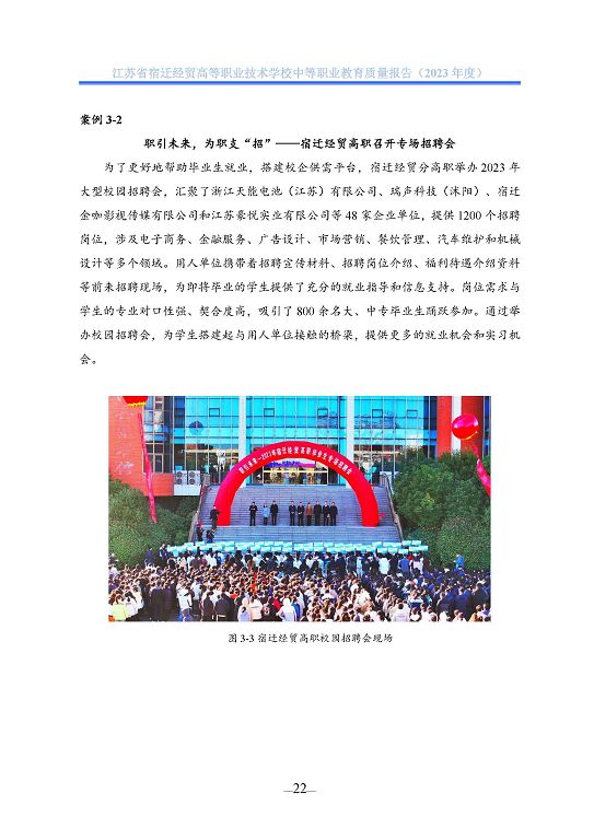 江蘇省宿遷經(jīng)貿(mào)高等職業(yè)技術學校質(zhì)量年報（2023年度）