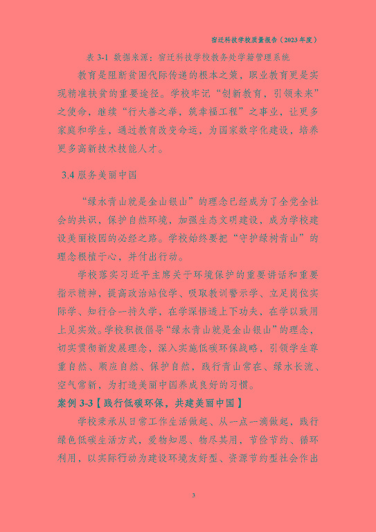 宿遷科技學(xué)校質(zhì)量報(bào)告（2023 年度）