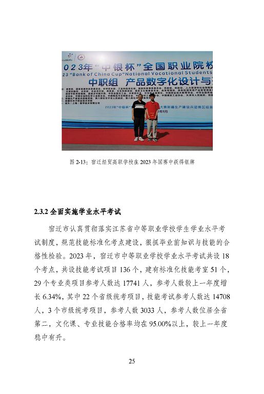 宿遷市中等職業(yè)教育質(zhì)量年度報(bào)告（2023年度）