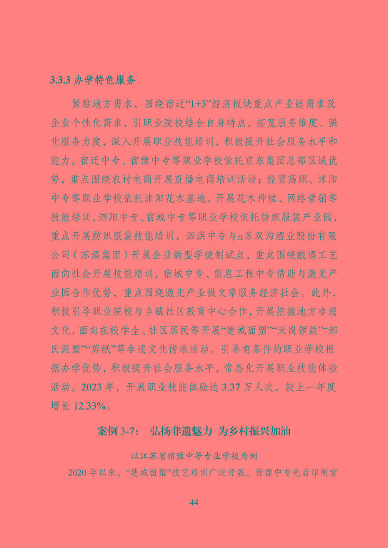 宿遷市中等職業(yè)教育質(zhì)量年度報(bào)告（2023年度）
