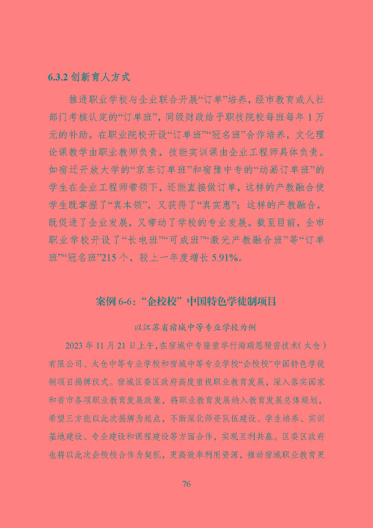 宿遷市中等職業(yè)教育質(zhì)量年度報(bào)告（2023年度）