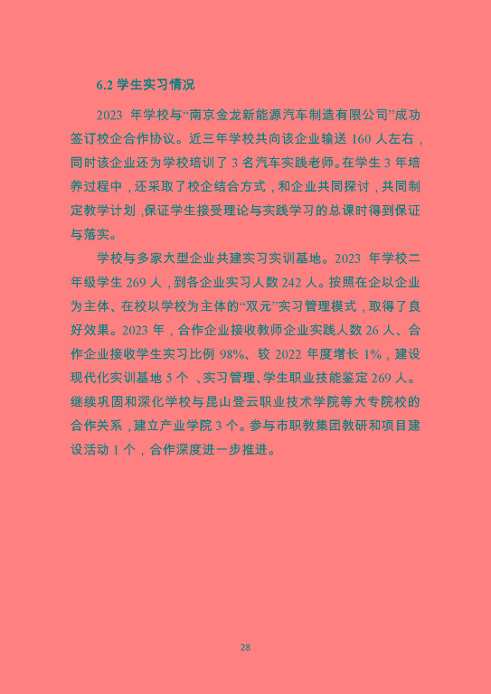 泗陽霞飛中等專業(yè)學校質量報告（2023年度）