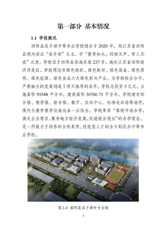 泗陽縣成子湖中等專業(yè)學(xué)校質(zhì)量報(bào)告(2023年度)