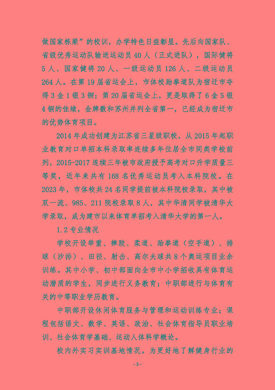 宿遷市體育運(yùn)動(dòng)學(xué)校質(zhì)量報(bào)告（2023）