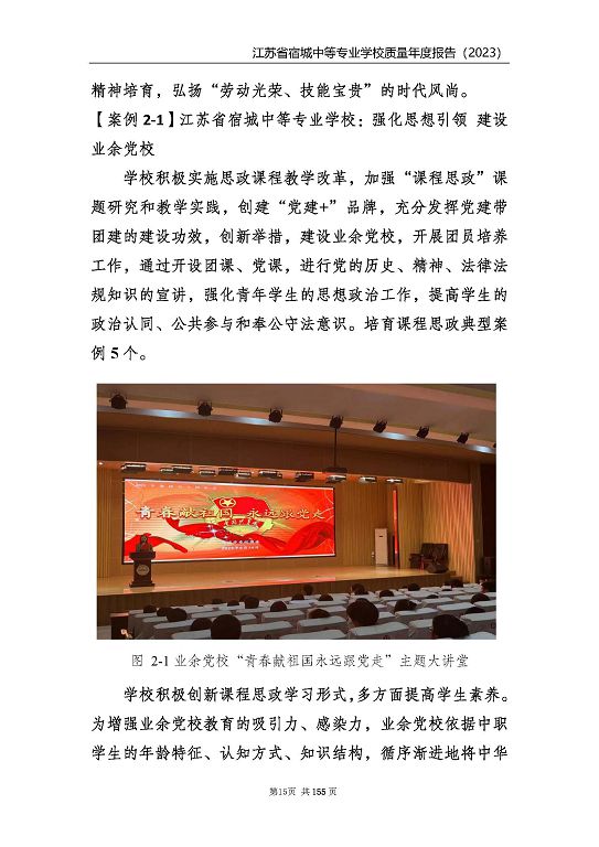 江蘇省宿城中等專(zhuān)業(yè)學(xué)校質(zhì)量報(bào)告（2023 年度）
