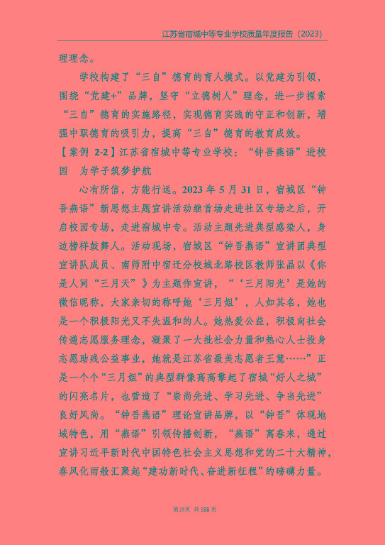 江蘇省宿城中等專(zhuān)業(yè)學(xué)校質(zhì)量報(bào)告（2023 年度）