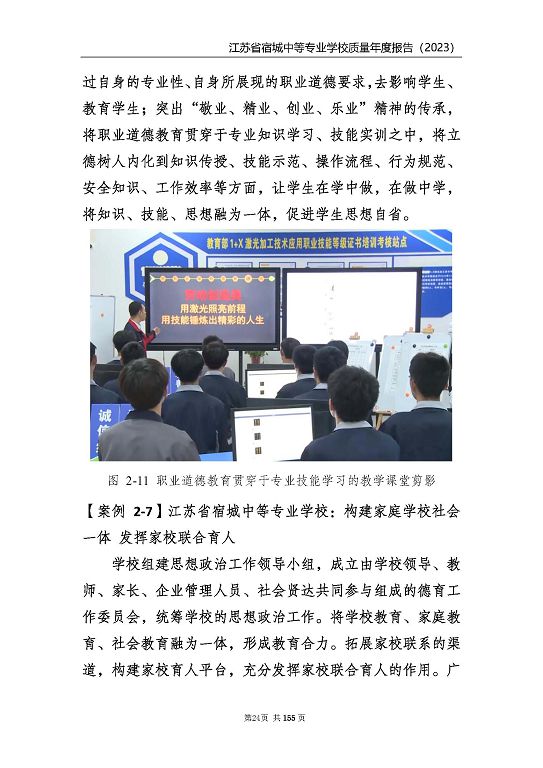 江蘇省宿城中等專(zhuān)業(yè)學(xué)校質(zhì)量報(bào)告（2023 年度）