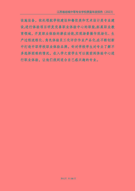 江蘇省宿城中等專(zhuān)業(yè)學(xué)校質(zhì)量報(bào)告（2023 年度）