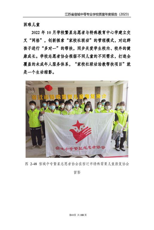 江蘇省宿城中等專(zhuān)業(yè)學(xué)校質(zhì)量報(bào)告（2023 年度）