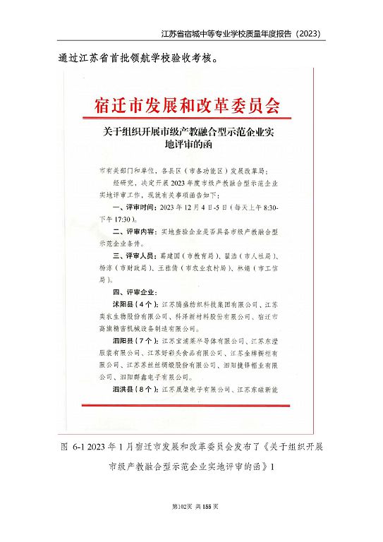 江蘇省宿城中等專(zhuān)業(yè)學(xué)校質(zhì)量報(bào)告（2023 年度）