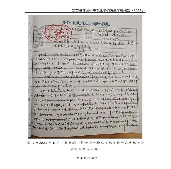 江蘇省宿城中等專(zhuān)業(yè)學(xué)校質(zhì)量報(bào)告（2023 年度）