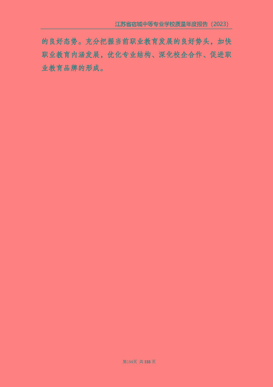 江蘇省宿城中等專(zhuān)業(yè)學(xué)校質(zhì)量報(bào)告（2023 年度）