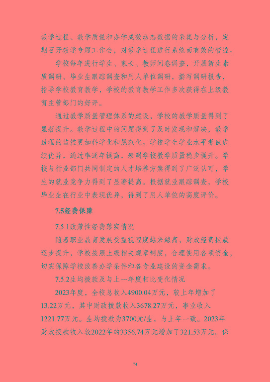 江蘇省沭陽中等專業(yè)學(xué)校質(zhì)量報告(2023年度)