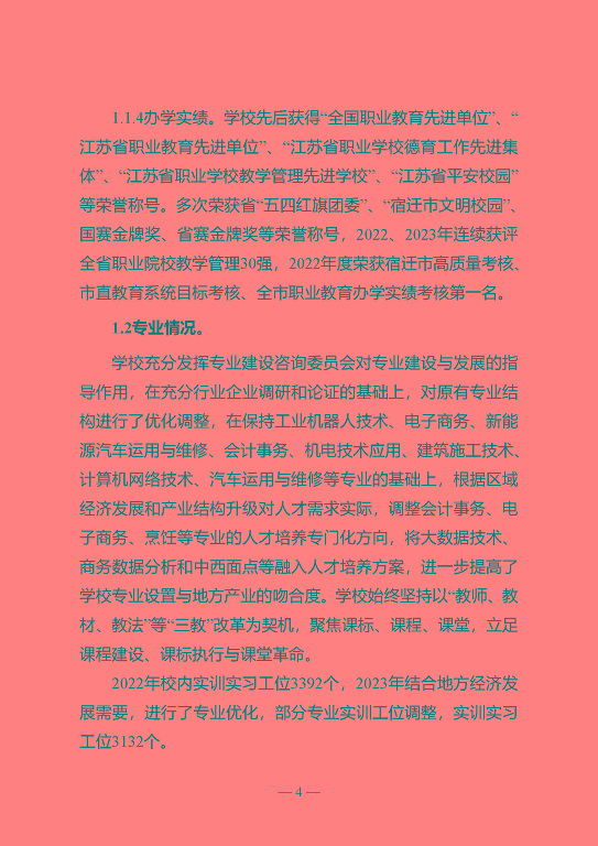 江蘇省宿遷中等專業(yè)學(xué)校質(zhì)量年報（2023年度）