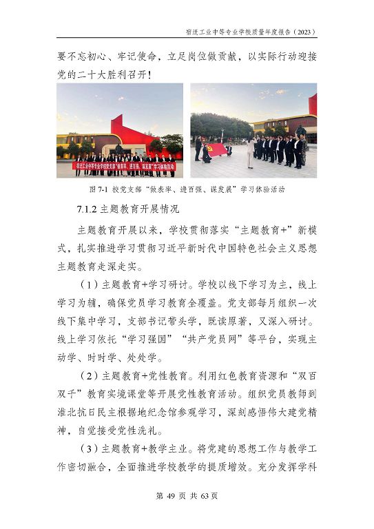 宿遷工業(yè)中等專(zhuān)業(yè)學(xué)校質(zhì)量報(bào)告（2023年度）