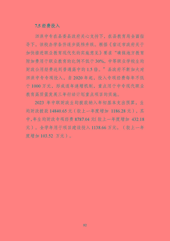 江蘇省泗洪中等專業(yè)學(xué)校質(zhì)量報(bào)告（2023年度）