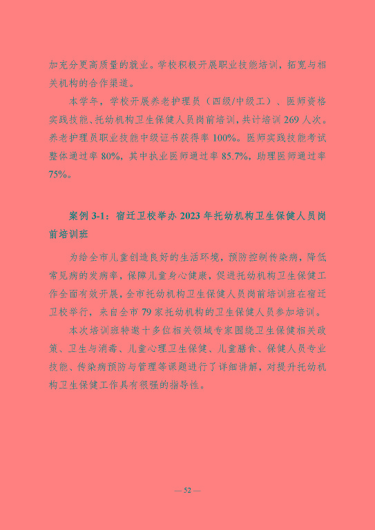 江蘇省宿遷衛(wèi)生中等專業(yè)學(xué)校質(zhì)量報告（2023年度）