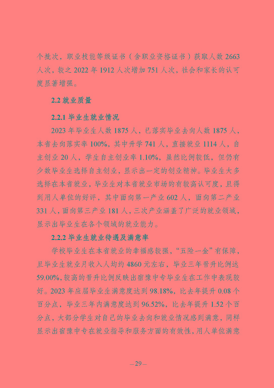 江蘇省宿豫中等專(zhuān)業(yè)學(xué)校質(zhì)量報(bào)告（2023年度）