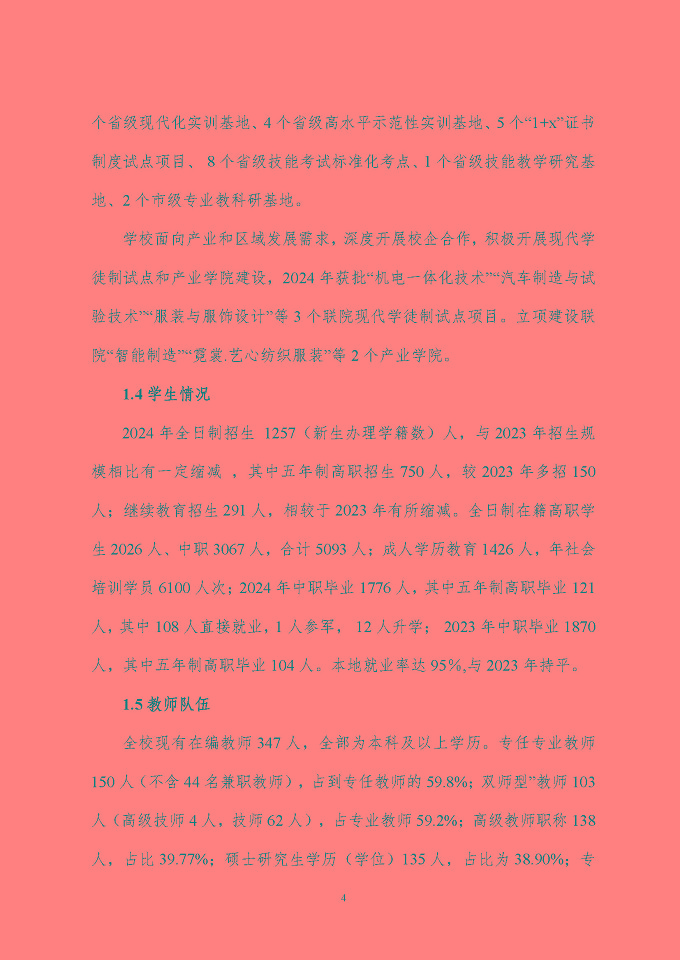 江蘇省泗陽中等專業(yè)學(xué)校質(zhì)量報告（2024年度）
