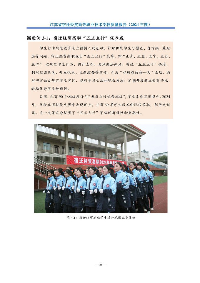 江蘇省宿遷經(jīng)貿(mào)高等職業(yè)技術(shù)學(xué)校質(zhì)量報告（2024年度）