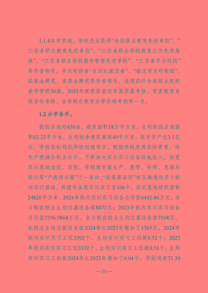 宿遷開放大學(xué)（江蘇省宿遷中等專業(yè)學(xué)校）質(zhì)量報告（2024年度）