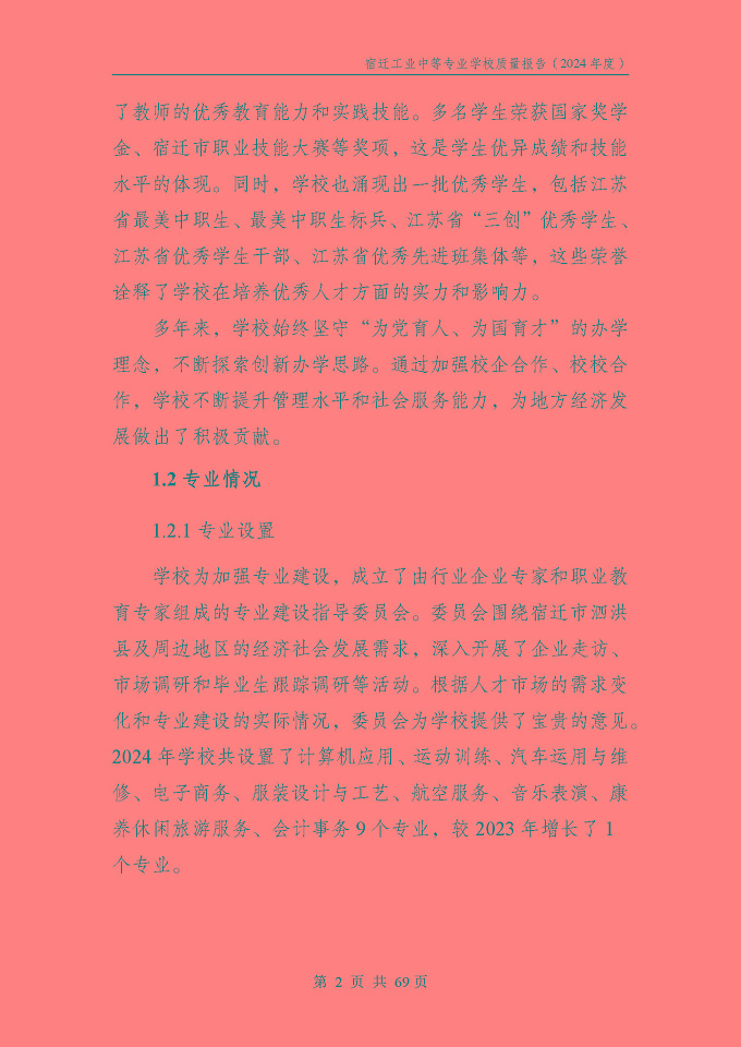 宿遷工業(yè)中等專(zhuān)業(yè)學(xué)校質(zhì)量報(bào)告（2024年度）