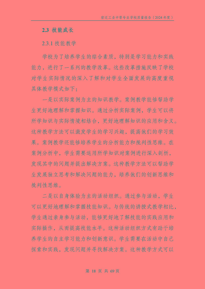 宿遷工業(yè)中等專(zhuān)業(yè)學(xué)校質(zhì)量報(bào)告（2024年度）