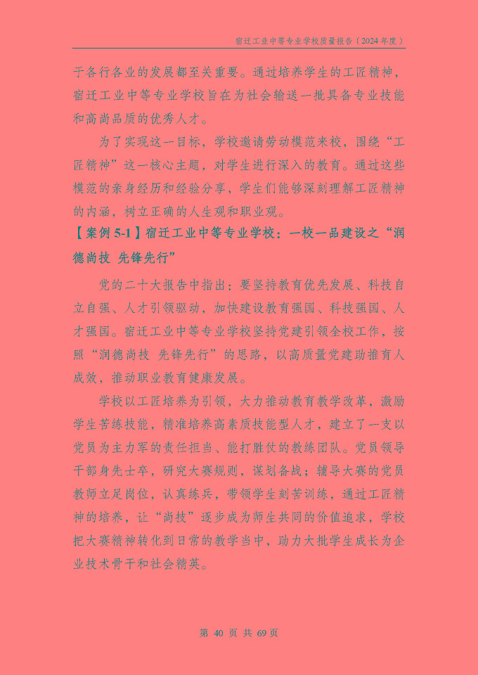 宿遷工業(yè)中等專(zhuān)業(yè)學(xué)校質(zhì)量報(bào)告（2024年度）