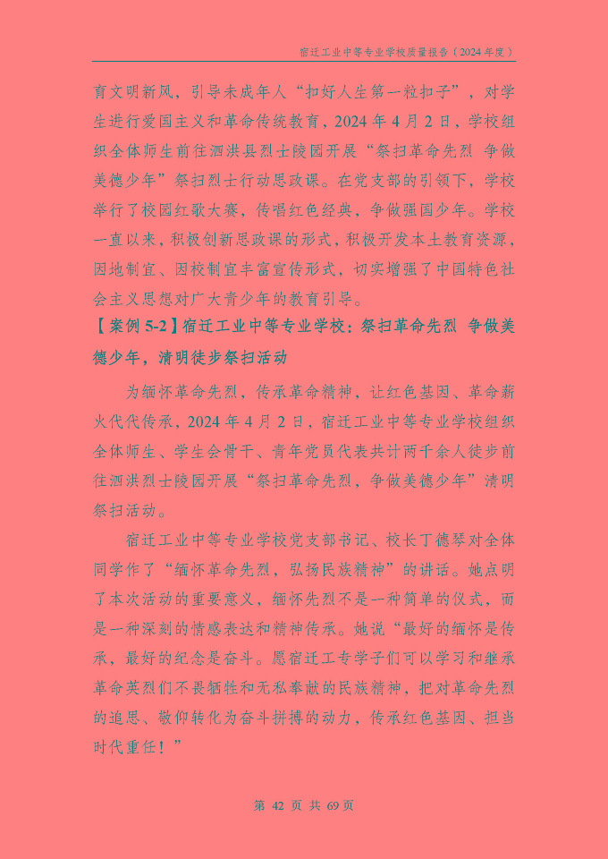 宿遷工業(yè)中等專(zhuān)業(yè)學(xué)校質(zhì)量報(bào)告（2024年度）
