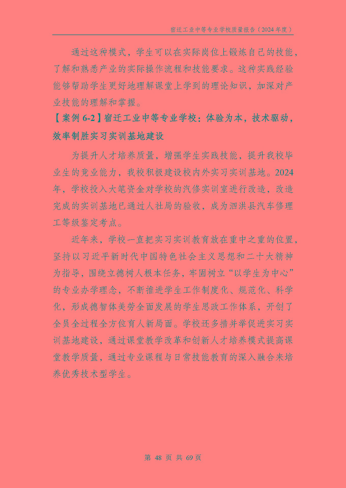 宿遷工業(yè)中等專(zhuān)業(yè)學(xué)校質(zhì)量報(bào)告（2024年度）