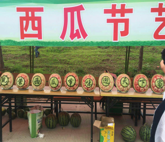 泗洪中專烹飪學(xué)子現(xiàn)場(chǎng)西瓜雕刻表演吸引市民駐足