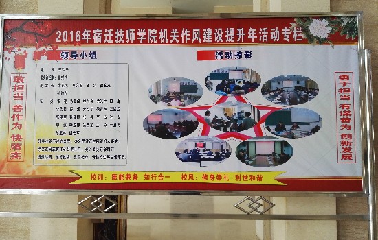 宿遷技師學(xué)院開(kāi)設(shè) “機(jī)關(guān)作風(fēng)建設(shè)提升年活動(dòng)”專(zhuān)欄